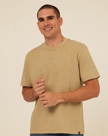 Johnny Relaxed Fit Mineral Wash Jersey Tee Mens Tops Tshirt Short Threads 4 Thought 