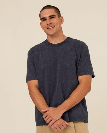 Johnny Relaxed Fit Mineral Wash Jersey Tee Mens Tops Tshirt Short Threads 4 Thought 