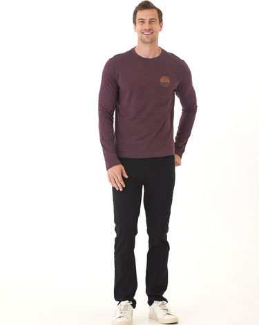 Soft Wash Round Horizon Graphic Long Sleeve Tee Mens Tops Tshirt Long Threads 4 Thought 