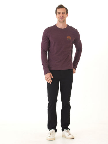 Soft Wash Round Horizon Graphic Long Sleeve Tee Mens Tops Tshirt Long Threads 4 Thought 