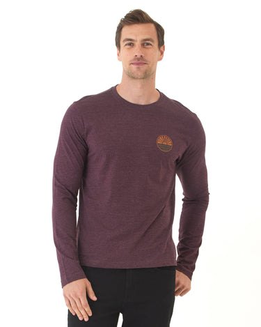 Soft Wash Round Horizon Graphic Long Sleeve Tee Mens Tops Tshirt Long Threads 4 Thought 