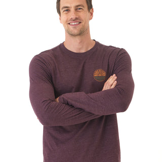 Soft Wash Round Horizon Graphic Long Sleeve Tee Mens Tops Tshirt Long Threads 4 Thought 