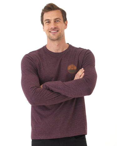 Soft Wash Round Horizon Graphic Long Sleeve Tee Mens Tops Tshirt Long Threads 4 Thought 