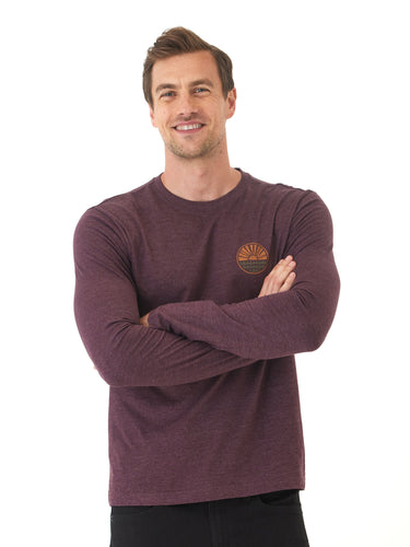 Soft Wash Round Horizon Graphic Long Sleeve Tee Mens Tops Tshirt Long Threads 4 Thought