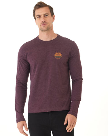 Soft Wash Round Horizon Graphic Long Sleeve Tee Mens Tops Tshirt Long Threads 4 Thought 