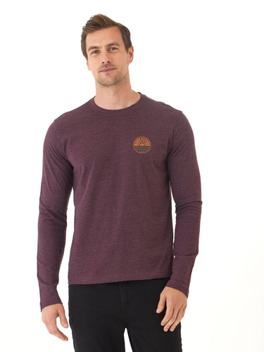 Soft Wash Round Horizon Graphic Long Sleeve Tee Mens Tops Tshirt Long Threads 4 Thought