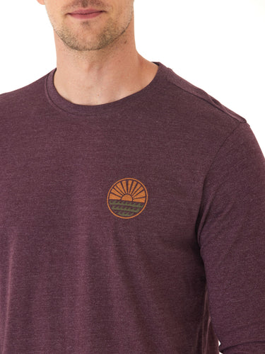 Soft Wash Round Horizon Graphic Long Sleeve Tee Mens Tops Tshirt Long Threads 4 Thought