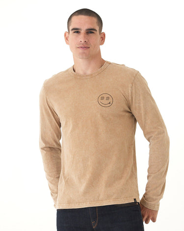 Mineral Wash Happy Waves Graphic Long Sleeve Tee Threads 4 Thought 