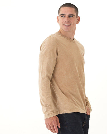 Mineral Wash Happy Waves Graphic Long Sleeve Tee Threads 4 Thought 