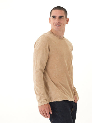 Mineral Wash Happy Waves Graphic Long Sleeve Tee Threads 4 Thought