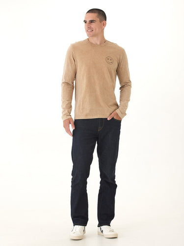 Mineral Wash Happy Waves Graphic Long Sleeve Tee Threads 4 Thought 