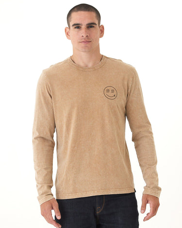 Mineral Wash Happy Waves Graphic Long Sleeve Tee Threads 4 Thought 