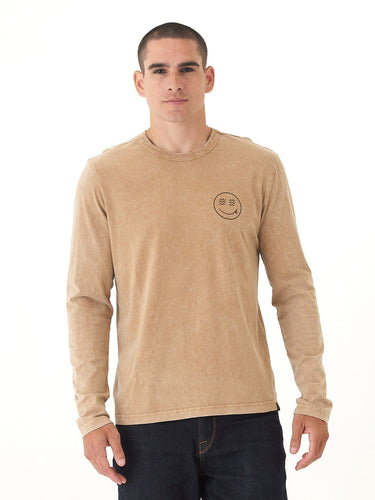 Mineral Wash Happy Waves Graphic Long Sleeve Tee Threads 4 Thought