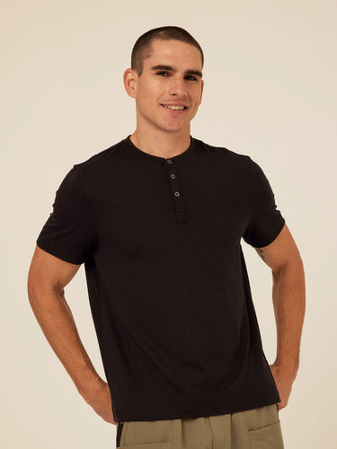 Shayne Luxe Jersey 3-Button Short Sleeve Henley Threads 4 Thought 