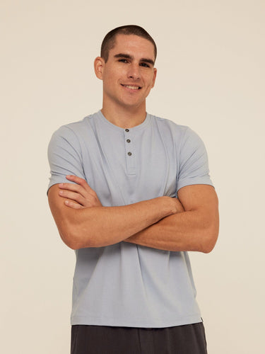 Shayne Luxe Jersey 3-Button Short Sleeve Henley Threads 4 Thought 