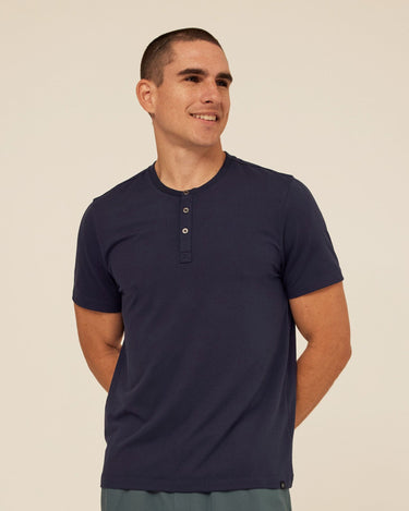 Shayne Luxe Jersey 3-Button Short Sleeve Henley Threads 4 Thought 