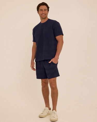 Chadwick Jacquard Textured Stripe Relaxed Tee Mens Tops Tshirt Short Threads 4 Thought 