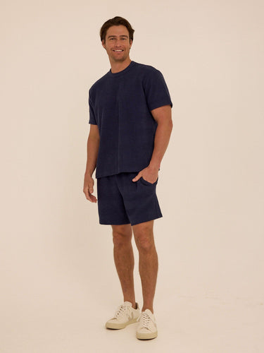 Chadwick Jacquard Textured Stripe Relaxed Tee Mens Tops Tshirt Short Threads 4 Thought 