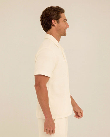 Archer Jacquard Textured Stripe Button-Down Pocket Shirt Threads 4 Thought 