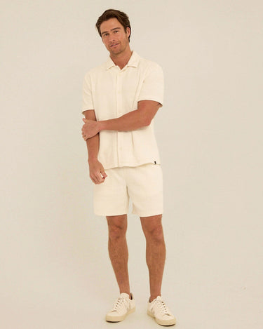 Archer Jacquard Textured Stripe Button-Down Pocket Shirt Threads 4 Thought 