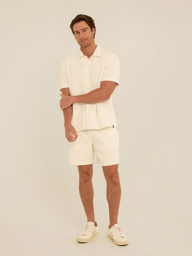 Archer Jacquard Textured Stripe Button-Down Pocket Shirt Threads 4 Thought 
