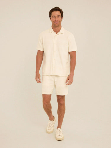 Archer Jacquard Textured Stripe Button-Down Pocket Shirt Threads 4 Thought 