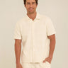 Archer Jacquard Textured Stripe Button-Down Pocket Shirt Threads 4 Thought 
