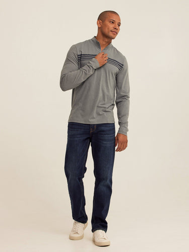 Kace Luxe Jersey Stripe Quarter Zip Threads 4 Thought 