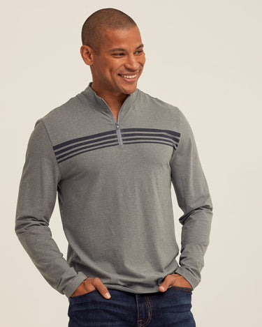 Kace Luxe Jersey Stripe Quarter Zip Threads 4 Thought 