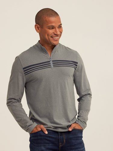 Kace Luxe Jersey Stripe Quarter Zip Threads 4 Thought 