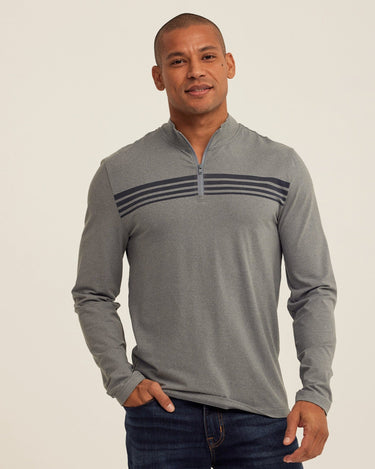 Kace Luxe Jersey Stripe Quarter Zip Threads 4 Thought 