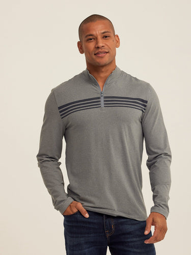 Kace Luxe Jersey Stripe Quarter Zip Threads 4 Thought 