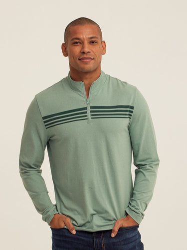 Kace Luxe Jersey Stripe Quarter Zip Threads 4 Thought 