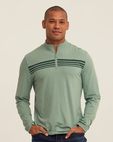 Kace Luxe Jersey Stripe Quarter Zip Threads 4 Thought 