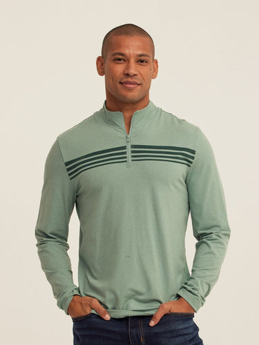 Kace Luxe Jersey Stripe Quarter Zip Threads 4 Thought 