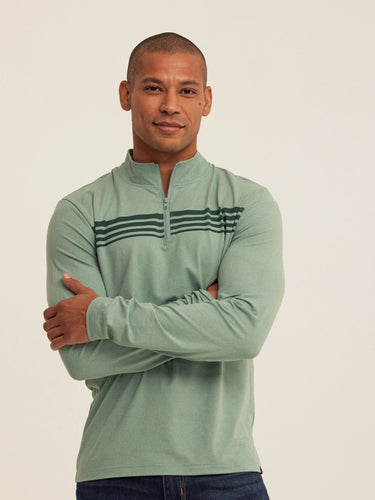 Kace Luxe Jersey Stripe Quarter Zip Threads 4 Thought 