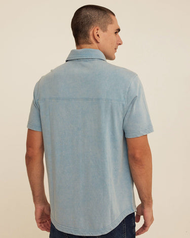 Dorian Mineral Wash Jersey Short Sleeve Button-Down Threads 4 Thought 