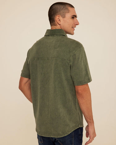 Dorian Mineral Wash Jersey Short Sleeve Button-Down Threads 4 Thought 