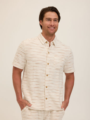 Paxton Shoreline Terry Button-Down Pocket Shirt Mens Tops Tshirt Short Threads 4 Thought 