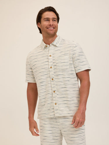 Paxton Shoreline Terry Button-Down Pocket Shirt Mens Tops Tshirt Short Threads 4 Thought 