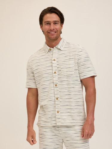 Paxton Shoreline Terry Button-Down Pocket Shirt Mens Tops Tshirt Short Threads 4 Thought 