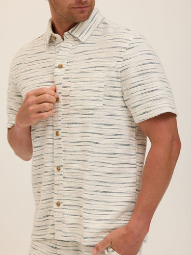 Paxton Shoreline Terry Button-Down Pocket Shirt Mens Tops Tshirt Short Threads 4 Thought 