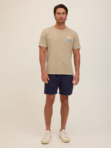 Ocean Rays Graphic Mineral Wash Jersey Tee Mens Tops Tshirt Short Threads 4 Thought 