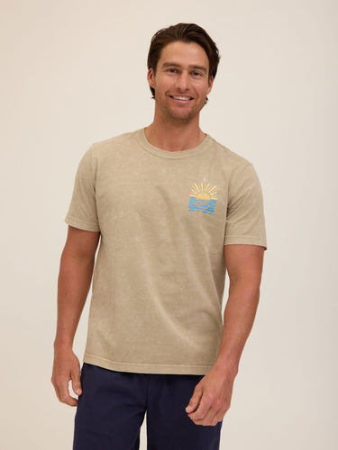 Ocean Rays Graphic Mineral Wash Jersey Tee Mens Tops Tshirt Short Threads 4 Thought 