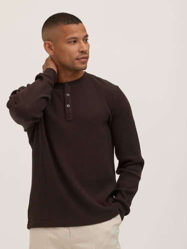 Jeremiah Brushed Thermal Long Sleeve Henley Mens Tops Tshirt Long Henley Threads 4 Thought 