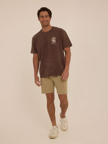 Mineral Wash Relaxed Fit Graphic Tee Mens Tops Tshirt Short Threads 4 Thought 