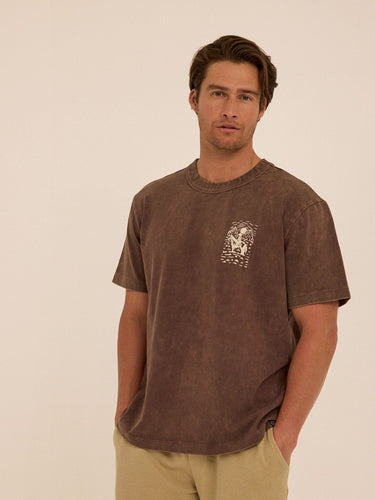 Mineral Wash Relaxed Fit Graphic Tee Mens Tops Tshirt Short Threads 4 Thought 
