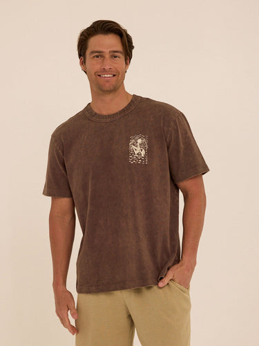 Mineral Wash Relaxed Fit Graphic Tee Mens Tops Tshirt Short Threads 4 Thought 