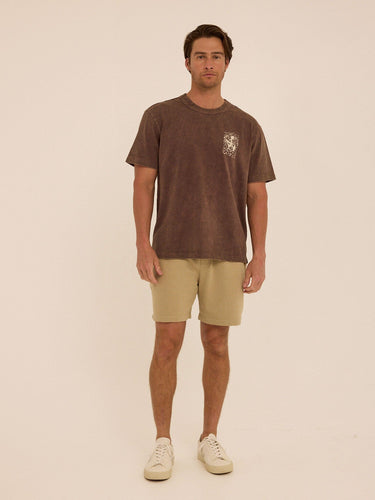 Mineral Wash Relaxed Fit Graphic Tee Mens Tops Tshirt Short Threads 4 Thought 