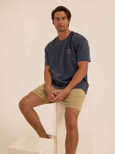 Mineral Wash Relaxed Fit Graphic Tee Mens Tops Tshirt Short Threads 4 Thought 